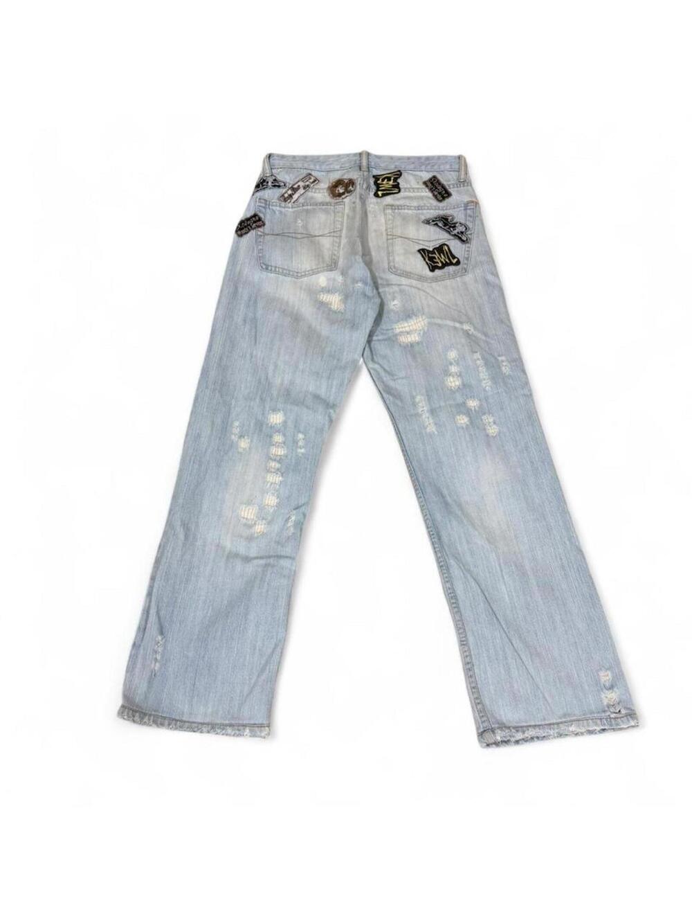 Replay Light wash denim jeans with patches and ripped look - Picture 2 of 8